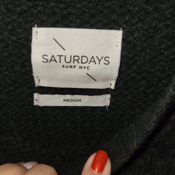 Mens Sz M Saturdays Surf NYC Sweater Blue Wool - Picture 5 of 5